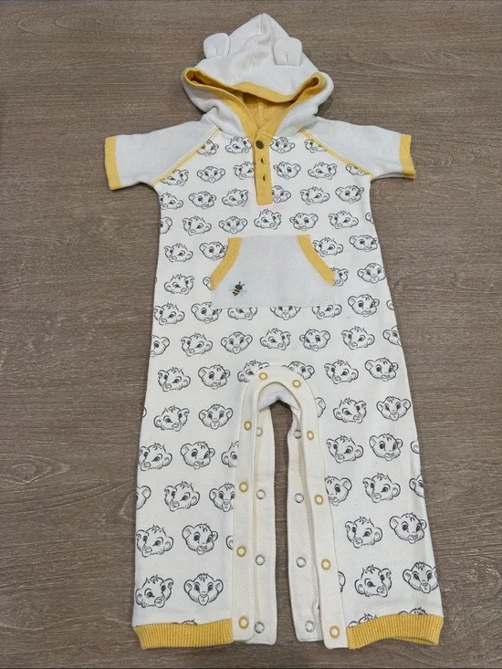 Disney Baby Simba Hooded One-Piece Romper
