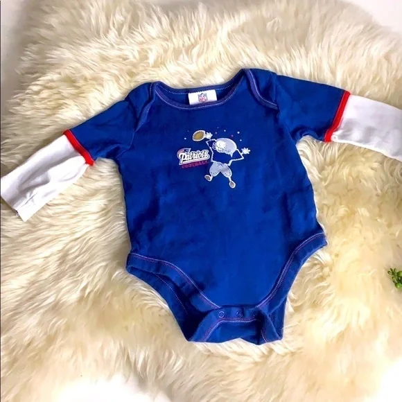 Patriots football NFL team apparel layer bodysuit 12 months