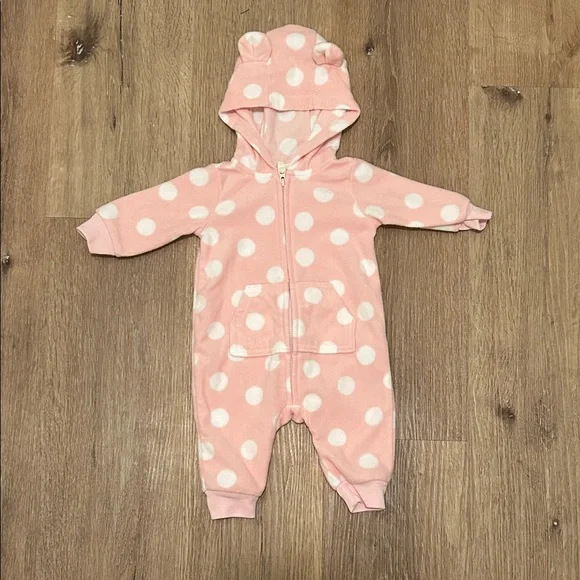 Carter's Pink and White Polka Dot Baby One Piece