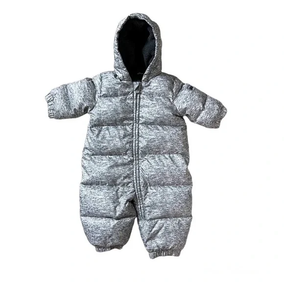 Baby Gap Down Feather Snowsuit Gray 0-6 Months