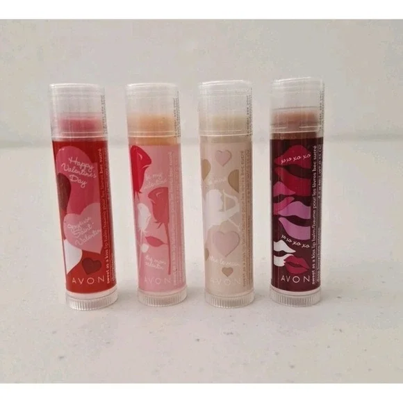 NEW Avon SWEET AS A KISS Lip Balm Chapstick, Set of 4, DISCONTINUED Valentine's