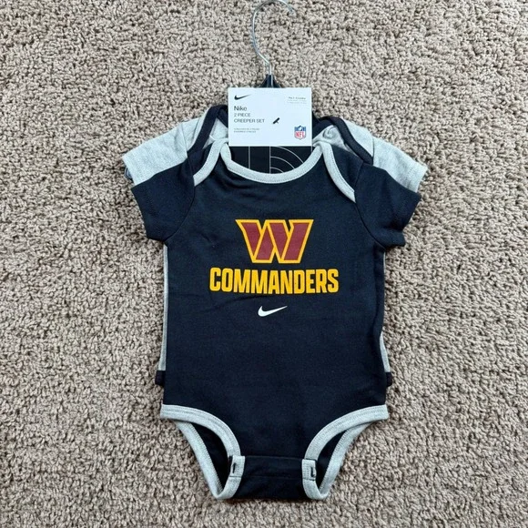 Nike NWT Washington Commanders NFL 2-Piece bodysuit 3-6M Black one piece baby
