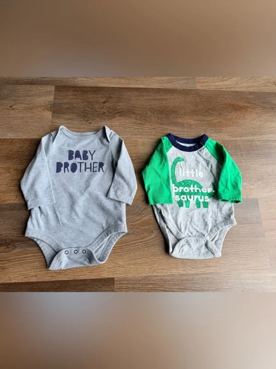 BABY GAP | Cat & Jack Onesie Bundle | Baby Brother | Dino Outfit | 2 Piece