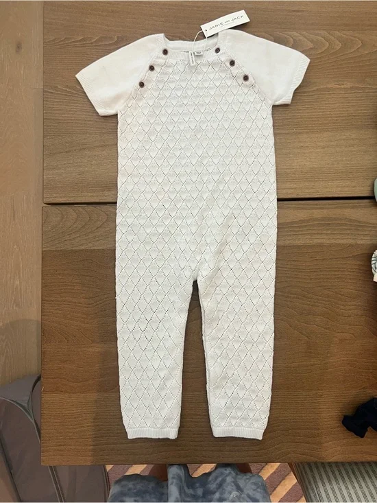 Janie and Jack Cream Knit One-Piece