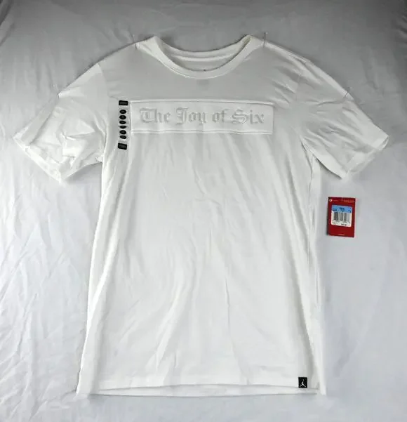 Air Jordan The Joy of Six Championship T-Shirt White Men's M NWT 844302-100