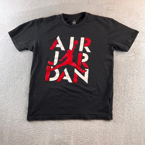 Jordan Mens Air Jumpman Graphic T-Shirt Black Red White Large 2307