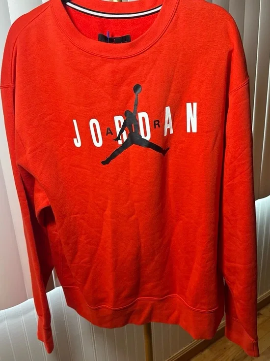 Jordan Men’s Bright Red Crewneck Sweatshirt with Black Jumpman