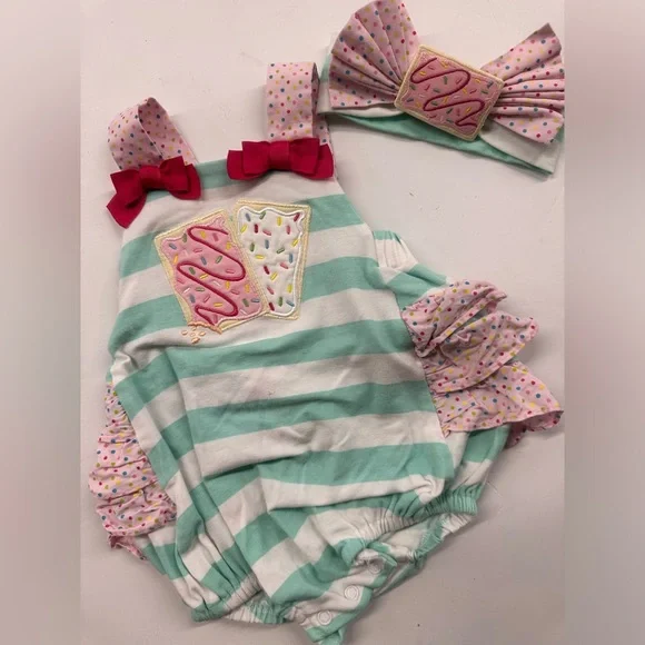 Ricrac & Ruffles Poptart Roper + Headband/Hairclip