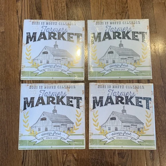 Farmers Market Calendar Set of 4