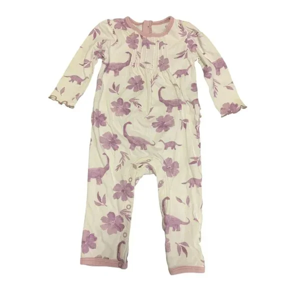 Burts Bees Baby 12M Organic Cotton Dinosaur‎ & Flower Bodysuit Onesie