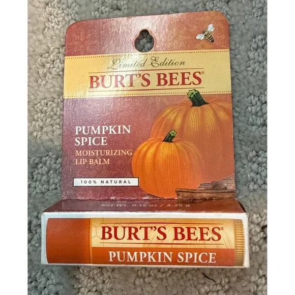 Burt's Bees Pumpkin Spice Lip Balm Limited Edition 100% Natural Moisturizing