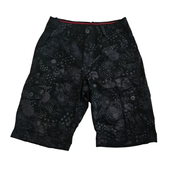 Nike Jordan Jumpman (Men's 30R) Black Graphic Print Cargo‎ Shorts Y2K Baggy