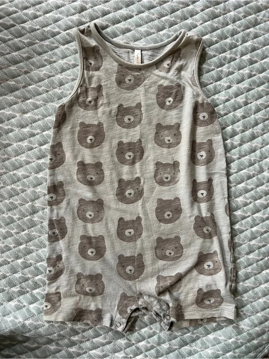 Rylee + Cru Bear Print Sleeveless Romper