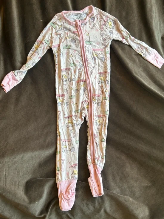 Caden Lane Pink Footed One-Piece golf print “Country Club Cutie” print