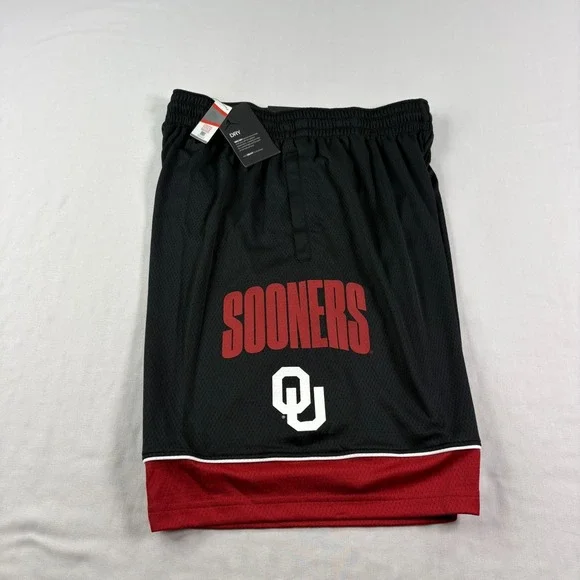 Oklahoma Sooners Shorts Mens Medium Black Air Jordan Basketball Gym Athletic NEW