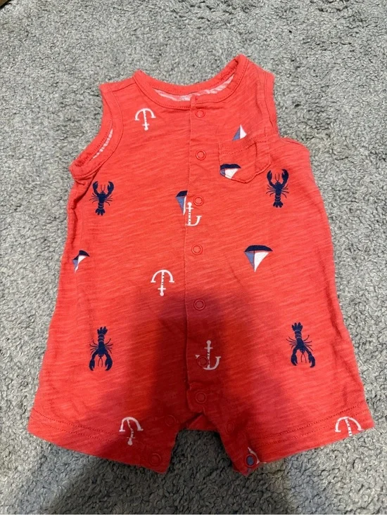 Red Striped Baby Tee with Easy Neckline