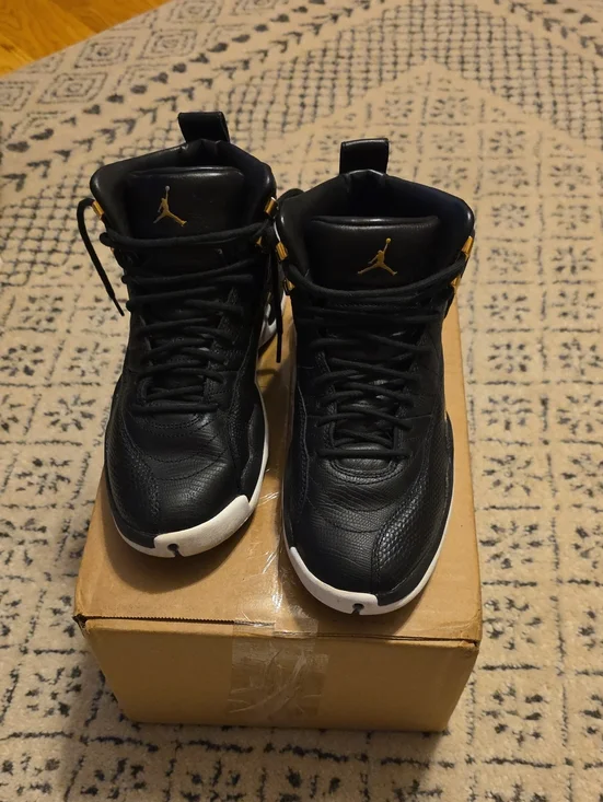 Jordan Men’s High-Top Sneakers - Black/Gold/White Size 7.5