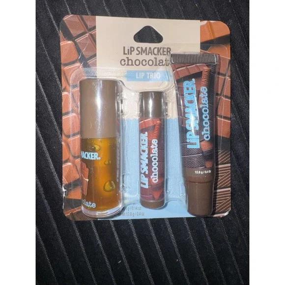 Lip Smacker Chocolate Lip Trio Set‎ Lip Oil Balm Gift Set New Sealed