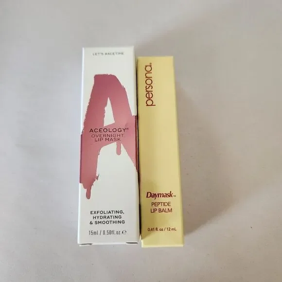 Aceology & Persona Lip Mask and Peptide Lip Balm Bundle NIB