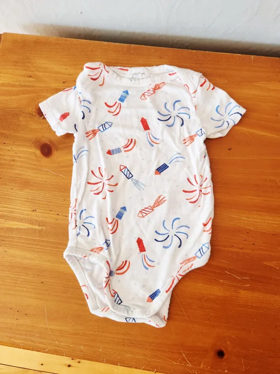 Angel Dear 3-6 Month Bamboo Firework Print Onsie