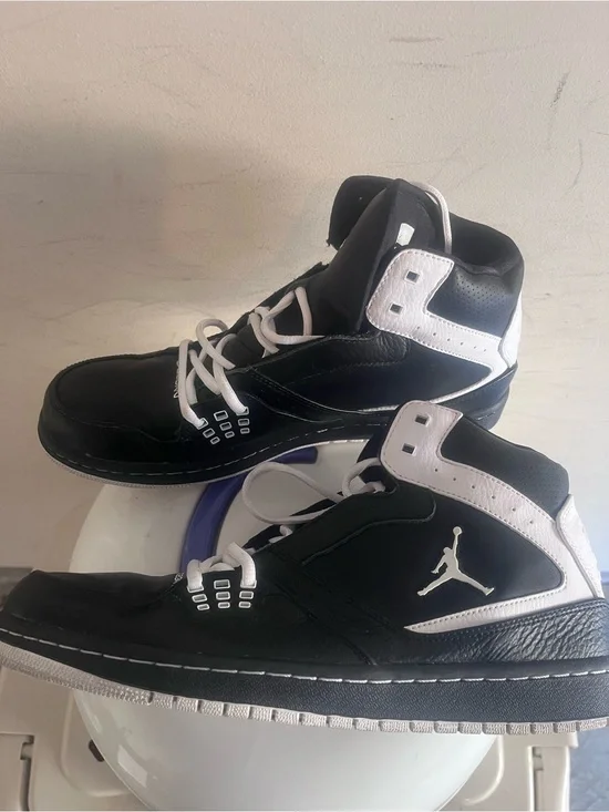 Jordan Black and White High-Top Basketball Sneakers