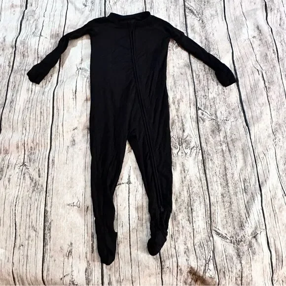 Little Sleepies Midnight Black Bamboo Footie; Unisex Size 12-18 Months
