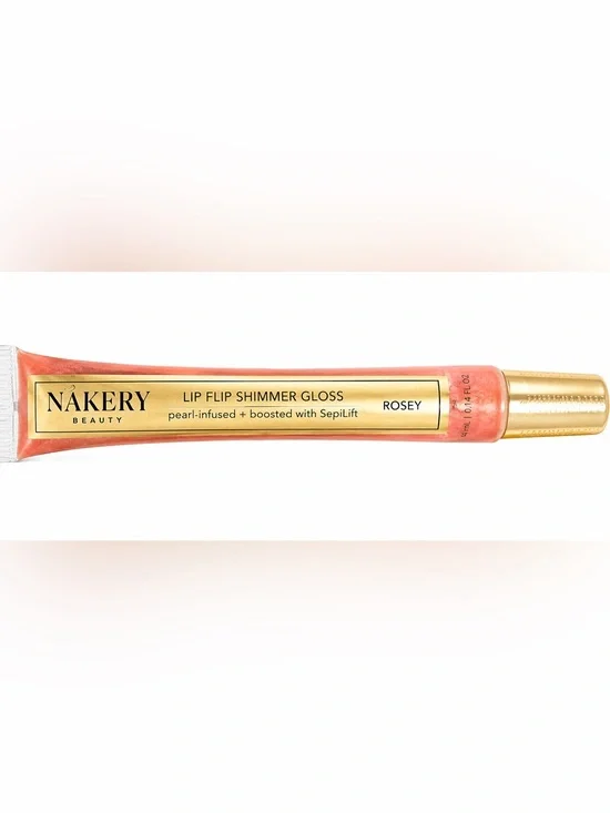 NAKERY Lip Flip Shimmer Gloss - Rosey Shimmer
