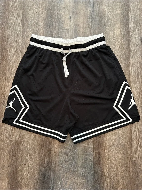 Jordan Black Athletic Basketball Shorts with White Trim