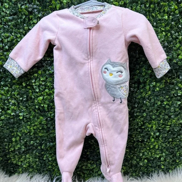Carter's‎ Pink Owl Footie One Piece