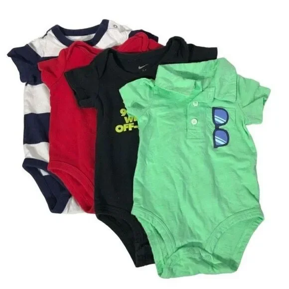Infant's Cotton Bodysuit Bundle Size 6M months mos lot of 4 one-piece