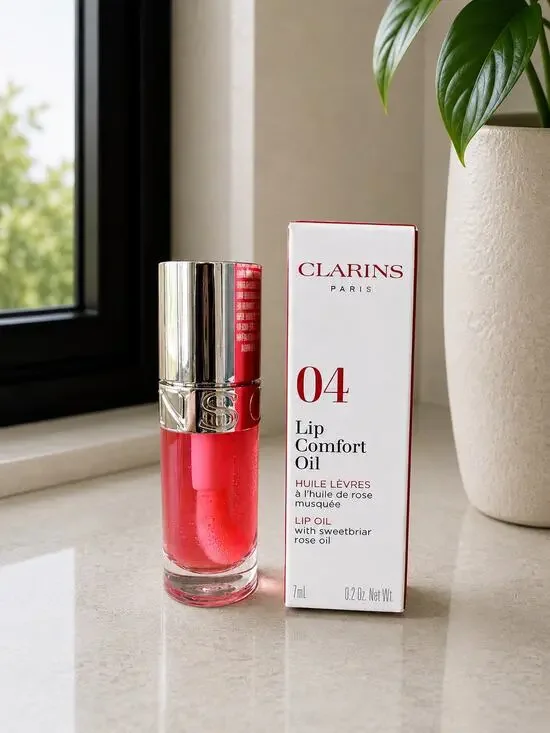 $32 New Clarins Lip Comfort Oil 04 Pitaya Hydrating Plumping Lip Oil