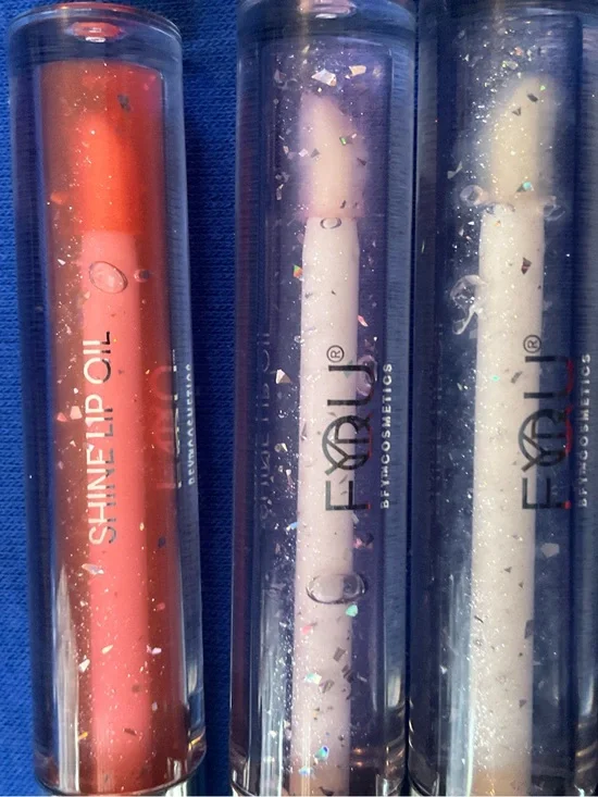 Fyrli Shine Lip Oil Trio — Coral, Lavender, Clear