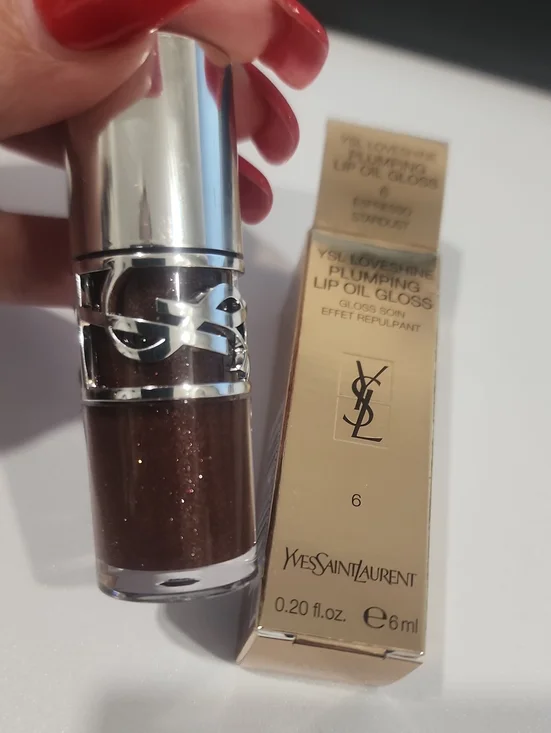Yves Saint Laurent Brown Sheer Shimmer Plumping Lip Oil Gloss NIB