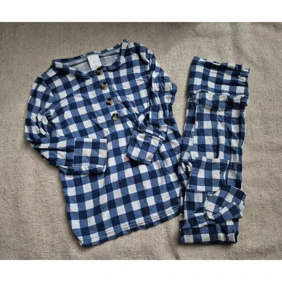 Lou lou & company 2 piece outfit size 6-12M months blue checkered