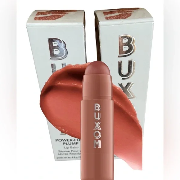 BUXOM Power-Full Plumping Tinted Lip Balm-Hydrating Peptide-Inner Glow-Set of 2