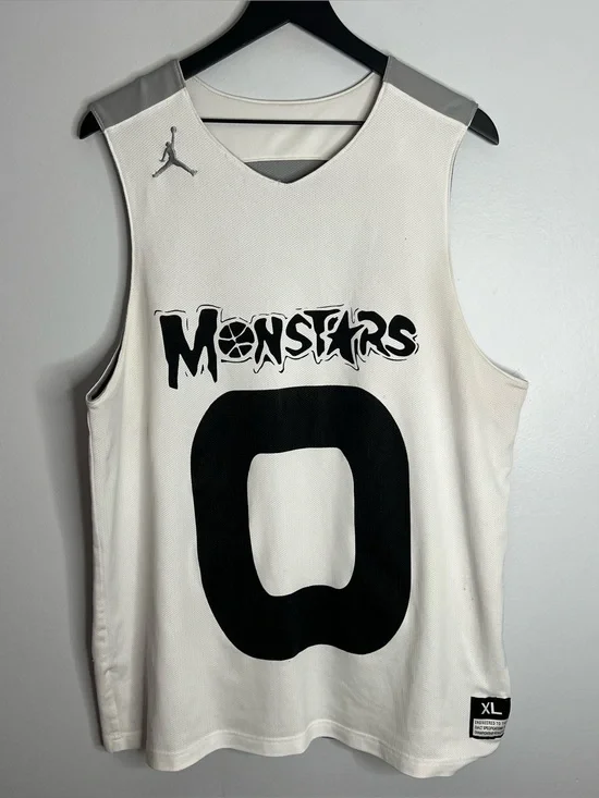 Vintage Air Jordan Space Jam Monstars Reversible Jersey Mens XL Grey Y2K
