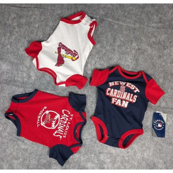 St. Louis Cardinals | Multi-Color | Infant‎ Boys | 3-Pack Bodysuits | 3-6M