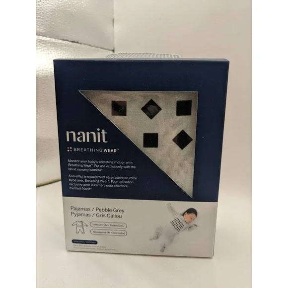 Nanit Breathing Wear Pajamas Pebble Grey Newborn 0M 100% Cotton‎