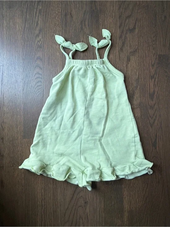 Zara Light Yellow Tie-Strap Summer Romper