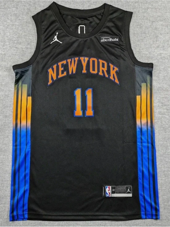 Jordan Black New York #11 Jersey with Blue and Orange Accents