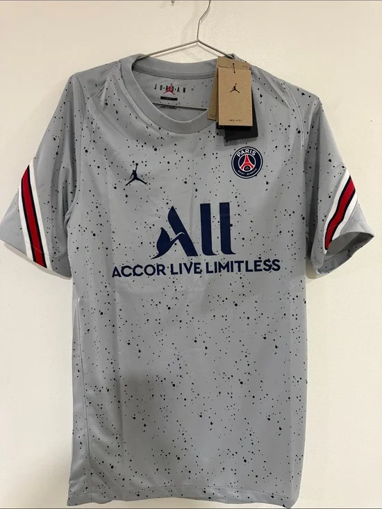 Vintage Jordan Paris Saint-Germain Gray Speckled Soccer Jersey