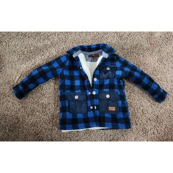 7 for all man kind fleece lined coat size 18m - blue