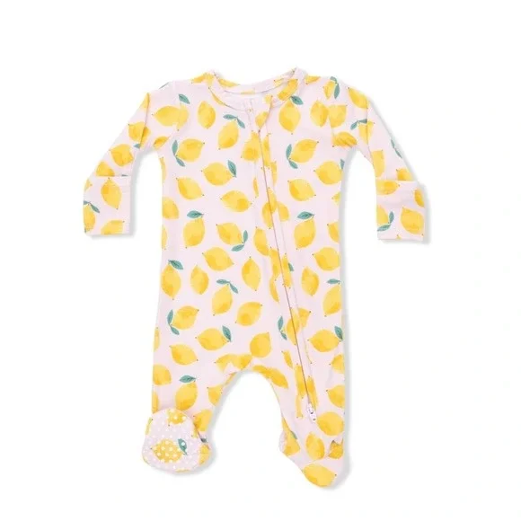 Angel Dear Sunny Lemons 2-Way Zipper Footie – 6–9 Months – NWT