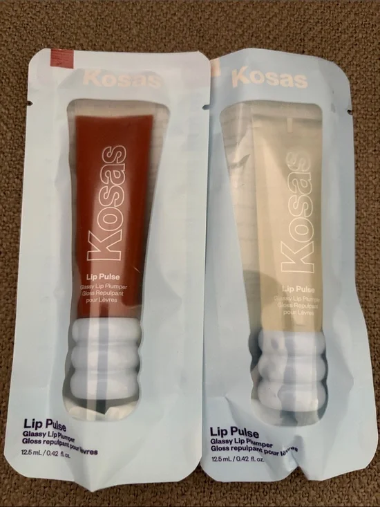 Kosas Lip Pulse Gloss Duo — Warm Brown & Clear