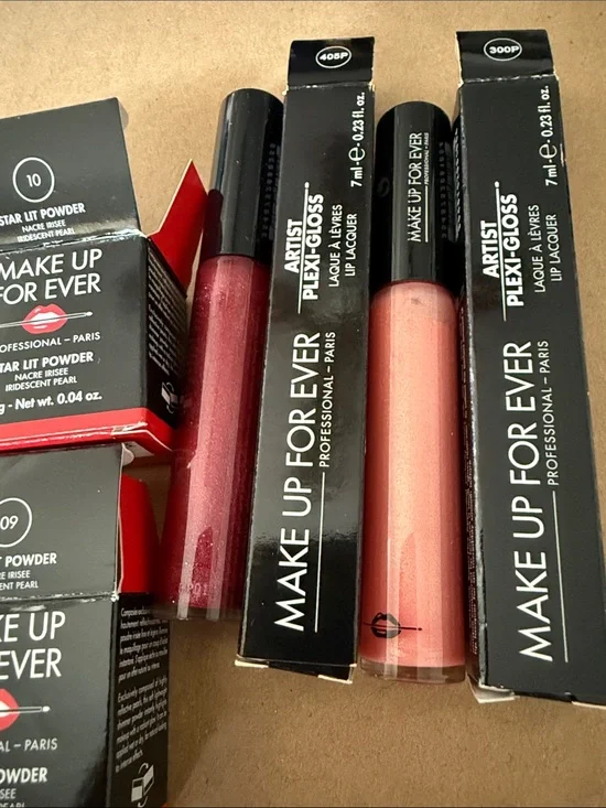 Makeup Forever Plexi-Gloss Lip Gloss Duo — Deep Berry & Soft Coral Pink