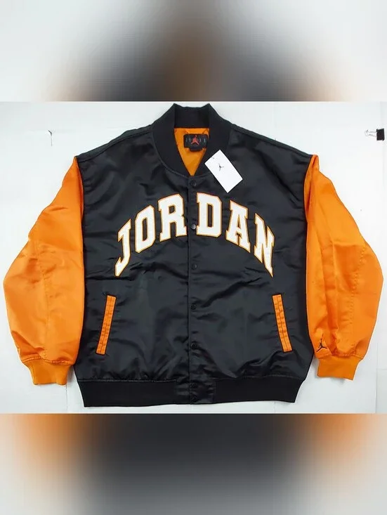 Jordan Brooklyn Collegiate Varsity Jacket Mens Size XL Black HV0099-011 NWT $140