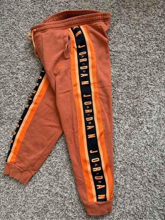 Jordan Orange Drawstring Mens Sweatpants