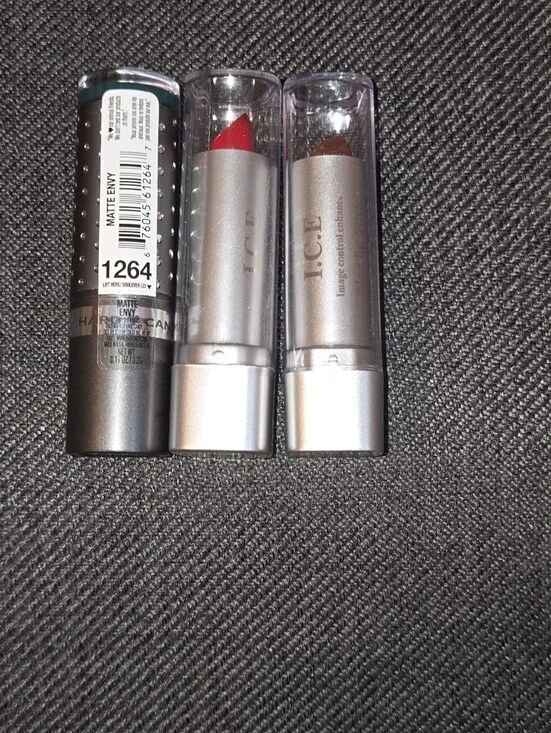 Hard Candy & I.C.E Lipstick Trio in Envy, Apricot, Peach Beige