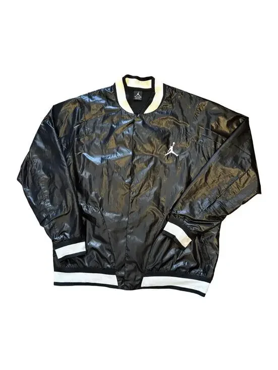 Nike Air Jordan Varsity Shell Snap Black Jacket 612948-010 Rare Men's Size 2XL