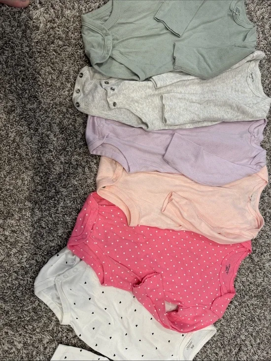Mixed Baby Onesie Bundle in Pastel Greens, Grays, Purples, Pinks and White